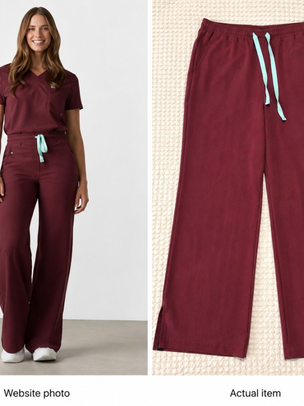 Garde Malade Burgundy Scrub Pants (L)